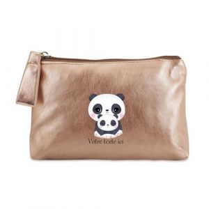 Image de Porte monnaie Taperso personnalisable dore motif panda et maman