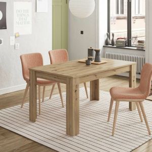 Table &agrave; manger extensible Kendra 140 cm (largeur) x 78 cm (hauteur) x 90 cm (profondeur) - Ch&ecirc;ne Nodi