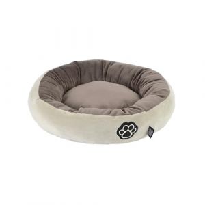 Love Story, Coussin Donut Polyester D50 x H16 cm Patchy Noisette/Beige