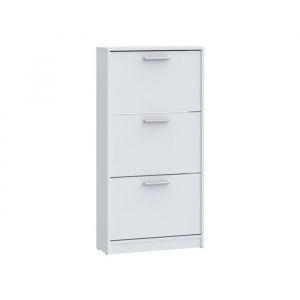 MAC Cosmetics Armoire &agrave; chaussures 3 abattants Blanc mat 6 paires 58,2 x 20,4 x 115,5 cm