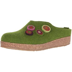 Haflinger Kanon 731023, Chaussons femme - Vert-TR-F5-35, 42 EU