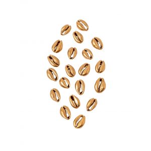 20 Coquillages dorés 2 x 1,5 cm