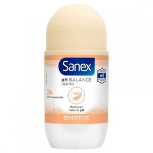 Sanex Desodorante roll-on ph balance dermo sensitive 48h antitranspirante, piel sensible 50ml