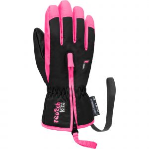 Reusch Unisexe – Bébés Ben Gants de Ski Confortables Chauds et Coupe-Vent Gants de Tous Les Jours Gants bébé Gants de Neige pour la Luge Gants d'hiver 7769 Noir/Rose Knockout Pink, III