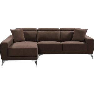 Image de Habitat et Jardin Canapé d'angle en tissu Baron - 152 x 164 x 79/90 cm - Marron - Angle gauche