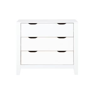 Image de Miliboo Commode scandinave blanche avec 3 tiroirs MOLENE