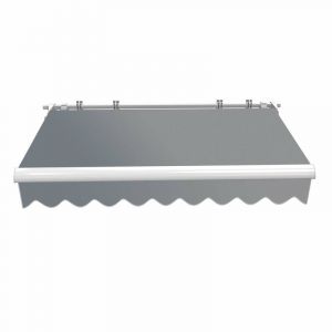 wiltec Store banne rétractable manuel 2,5x2m Marquise Anthracite Auvent Pare-solaire Montage mural - anthrazit - Toboli