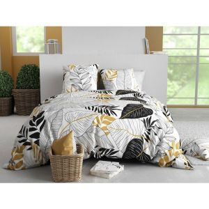 Parure imprimée en coton avec housse de couette + 2 taies 240x220 cm