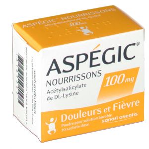 Sanofi Asp&eacute;gic Nourrisson 100 mg - 20 Sachets