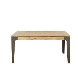 Table carrée en bois massif et métal 12 couverts