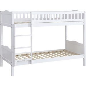 Habitat et Jardin Lit superposé enfant Gabriel - Bois - Blanc - 90 x 190 cm