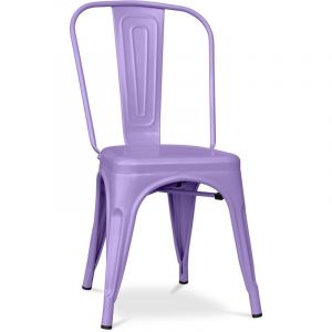 Privatefloor Chaise de salle à manger - Design industriel - Acier - Mat - Nouvelle édition -Stylix Violet pastel