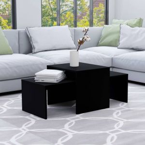 VidaXL Ensemble de tables basses Noir 100x48x40 cm Aggloméré