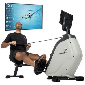 Image de Skandika Munin – Rameur d’appartement pliable – 16 niveaux de résistance magnétique - Compatible avec Kinomap – Gris