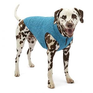 Kurgo Pullover pour Chien Core Sweater, Compatible avec Harnais pour Chien, Polaire légère, avec Fermeture éclair à Double Sens, Taille XL, Bleu