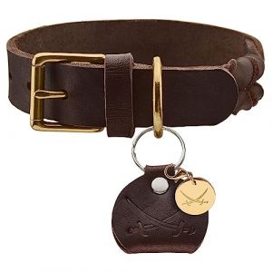 Hunter Sansibar Solid Collier pour Chien en Cuir tressé résistant et adhérent Marron foncé 65 L