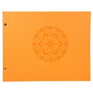 Image de Exacompta 60026E - Album photos Mandala 37x29 cm, 40p. noires/160 photos, reliure à vis, orange