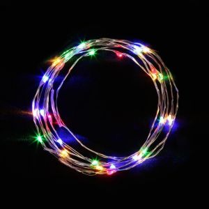 Guirlande de Noël lumineuse 200 mini LED 10m cuivre et multicolore