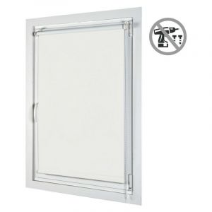 Storesdeco - Estor Opaco EasyFix, Estores enrollables de instalación sin taladrar Blanco, 45 x 180 cm - Blanc