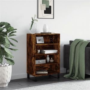 VidaXL Buffet Haut, Armoire avec Étagère et Pieds, Meuble de Rangement Salle de Séjour Salon Intérieur, Moderne, Chêne Fumé Bois d'Ingénierie 827241