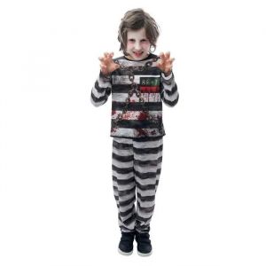 Ptit Clown Déguisement Prisonnier Garçon - Costume Enfant Halloween, Cospaly, Fête Costumée, Soirée Déguisée - Noir, Blanc