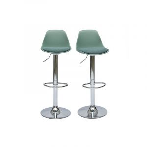 Miliboo Tabourets de bar design vert de gris (lot de 2) steevy