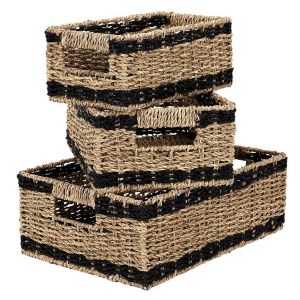 Lot de 3 Paniers de Rangement "Mirage" 35cm Noir Prix