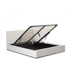 Lit avec coffre de rangement blanc avec sommier 140x200 cm - Dream Designetsamaison Blanc