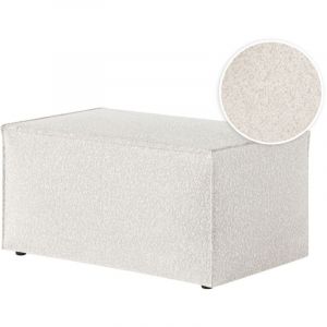 Loungitude Clarisse - Pouf en tissu bouclette - Blanc - Blanc