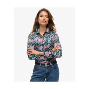 Superdry Chemisier manches longues imprim&eacute; transparent scintillant femme