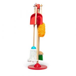 Melissa & Doug Let’s Play House! Dust! Sweep! Mop! Pretend Play Toy Set for Kids, Cleaning Wooden Toys for Children, 3+, Gift for Boy or Girl