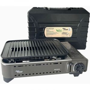 Alpen Camping - Barbecue à gaz Portable Réchaud Grill 1780W Butane Allumage Piezo + Mallette Camping alpen