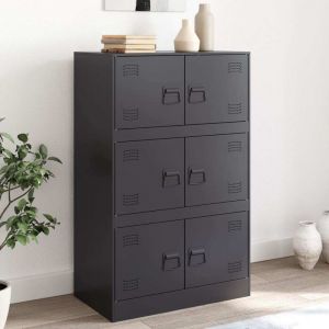 VidaXL Buffet noir 67x39x107 cm acier, armoire, armoire latérale, armoire de rangement, armoires, placard, buffet haut, organisateur de maison