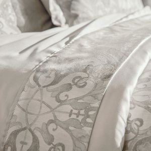 Anne de Solène Drap plat satin gris clair 270x295 cm