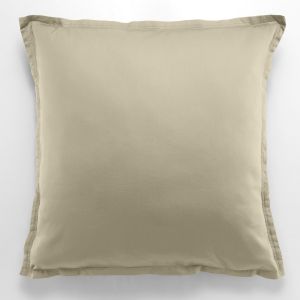 Baton Rouge - Taie d'oreiller avec volant satin de coton lavé beige