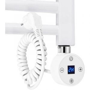 Emke - Résistance pour Radiateur Eléctrique de la Salle de Bain, Blanc Cartouche de Chauffage avec Régulateur de Température, Résistance pour
