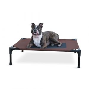 K&H Pet Products Lit surélevé pour Chien Chocolat/Noir Taille M 63,5 x 81,3 x 17,8 cm