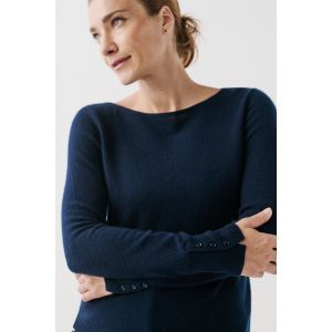 CAROLL 232K-MZOAN Cachemire Pull-Over, Marine, XL Femme