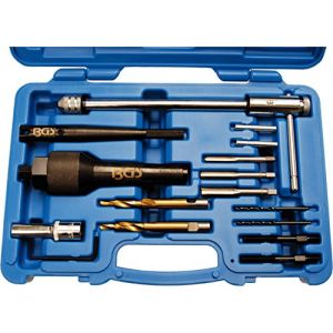 BGS 8297 | Insert de servante d'atelier 1/3 : Kit de réparation de filets et de démontage de bougies de préchauffe | M8 & M10 | 17 pièces