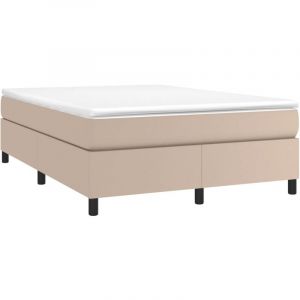 VidaXL Sommier &agrave; Lattes de Lit avec Matelas, Lit Rembourr&eacute;, Lit Double, Lit Adulte de Chambre &agrave; Coucher Int&eacute;rieur, Moderne, Cappuccino 160x200 cm