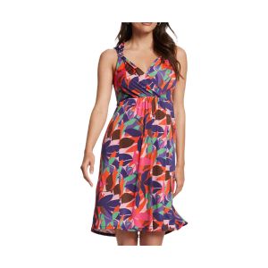 Morgan Femme Robe Courte en Maille Bretelles Larges col Effet Cache cœur 241-RADOV/MULTICO/34