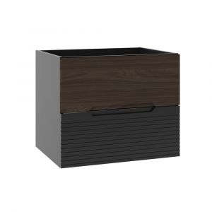Meuble sous-vasque 60cm Sylla Noir et bois