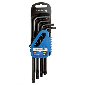 None Högert Technik - Jeu de Cle Torx, Set de Tournevis Torx, Tailles T10 à T50, Ensemble Torx, Fabriqué en Acier Alliage S2, Jeu de Cles Torx Résistant à la Déformation et à l'Usure - 9 Pièces