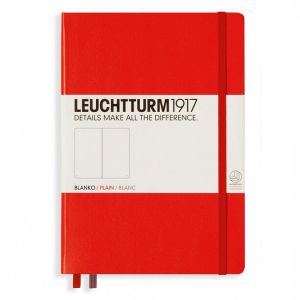 LEUCHTTURM1917 359697 Carnet de notes Medium (A5), Couverture rigide, 251 pages numérotées, Port Red, blanc