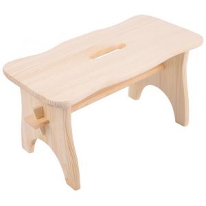 Creative Deco Marchepied Non-Peint Repose Pied en Bois 38 x 19 x 21 cm