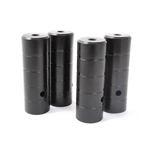 KHE Bikes Lot de 4 repose-pieds pour BMX Axle Pegs 2 x 10 mm 3/8" et 2 x 14 mm Filetage Noir