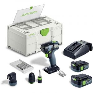 Image de Festool Perceuse-visseuse 10,8V TXS 12 2,5-Set + 2 batteries 2,5Ah + chargeur + coffret SYSTAINER SYS3 DF M 187 - 576874