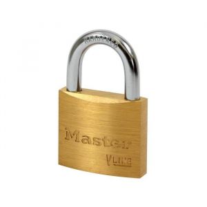 Master Lock Cadenas à clé commune en laiton 4140KA V Line 40mm