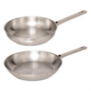 Lot de 2 poêles en inox