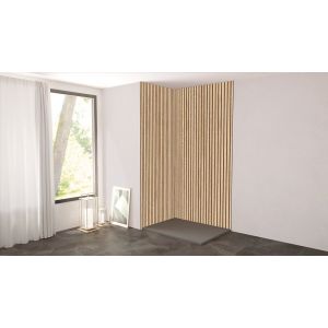 Pack complet de montage panneaux muraux Tasseau bois 120 cm - Profil&eacute; noir inclus